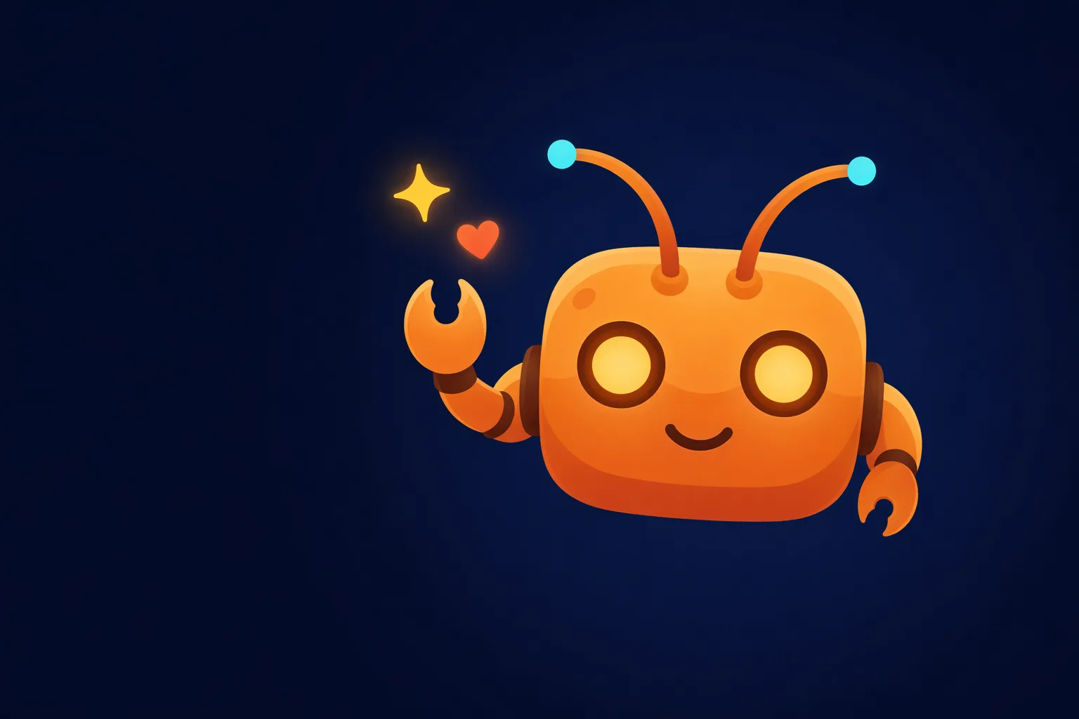 ClawBot 吉祥物挥手问好